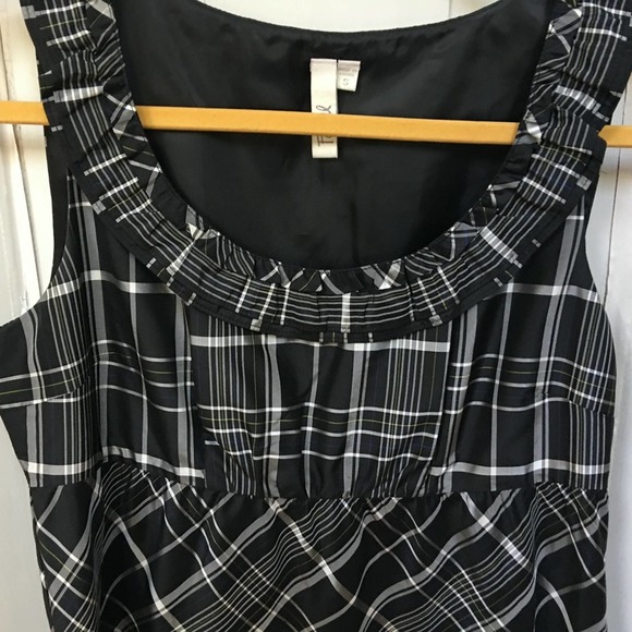Fossil Black & White Plaid Sleeveless Silk Dress - Picture 4 of 9
